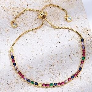 Gold Multicolor Gemstone Bracelet
